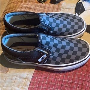 Boys grey & black checkered vans